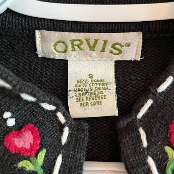 Vintage Orvis knit zip up cardigan embroidered - Picture 7 of 9